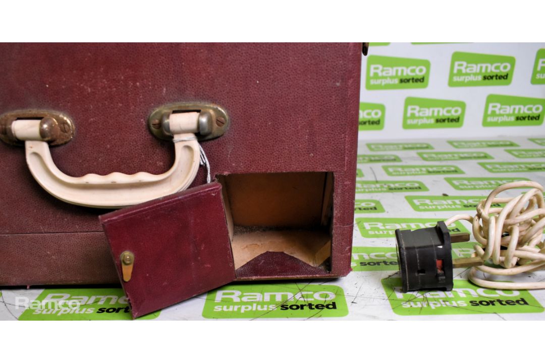Collaro Tape Transcriptor in burgundy case with a hinged lid and carry handle - Image 8 of 12