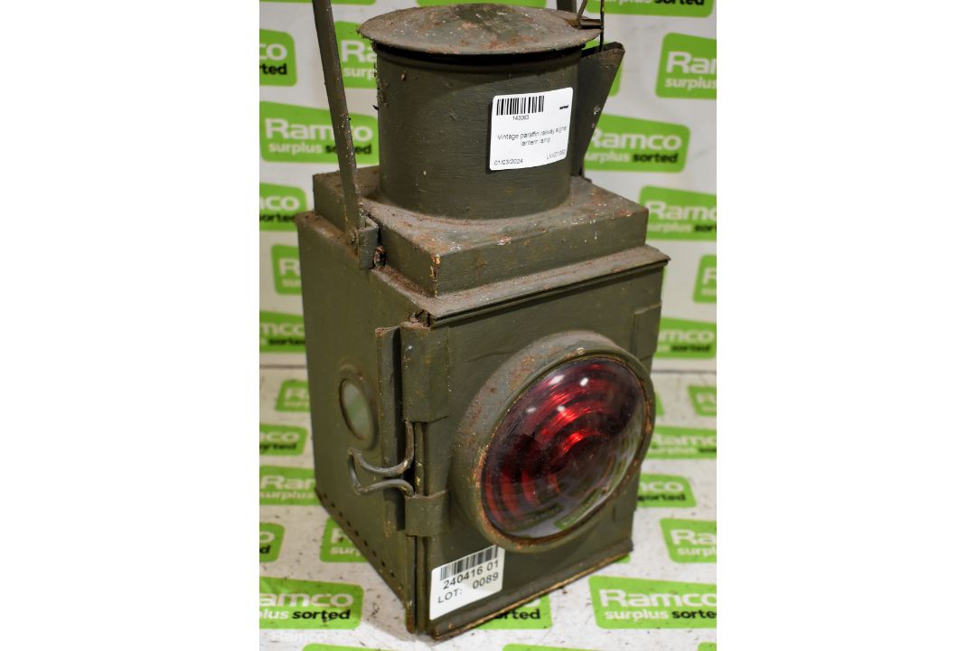 Vintage paraffin railway signal lantern lamp - Image 2 of 6