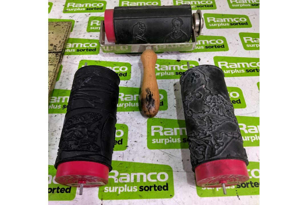 Mapograph printing roller & 3 rolls - see description for roll details - Image 3 of 4