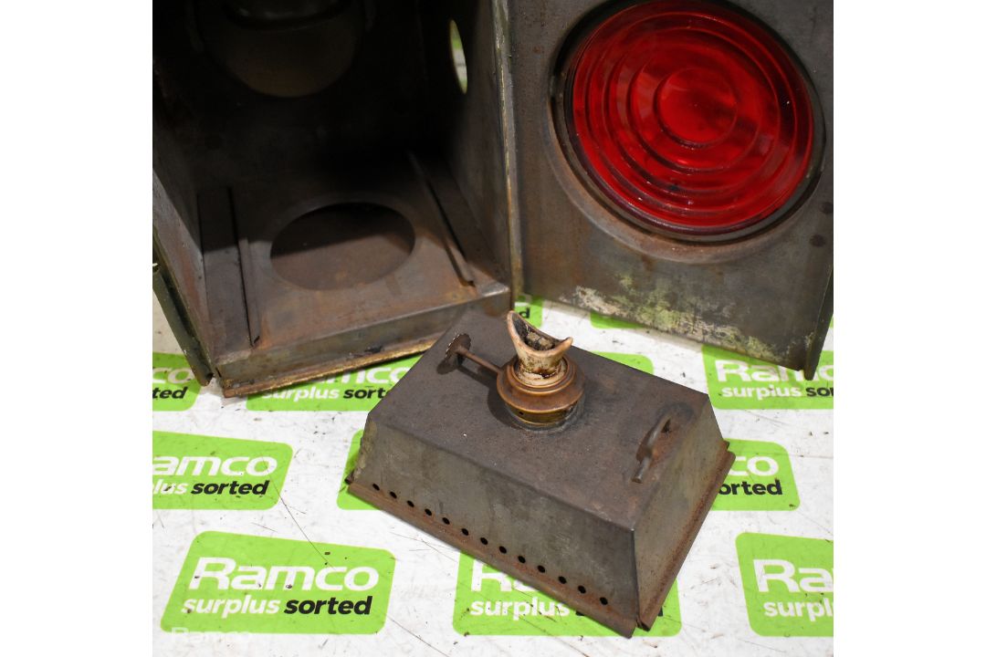 Vintage paraffin railway signal lantern lamp - Image 6 of 6