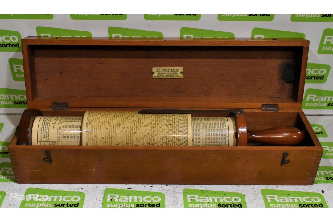 Fuller's cylindrical slide rule / calculator in wooden box - Image 1 of 9