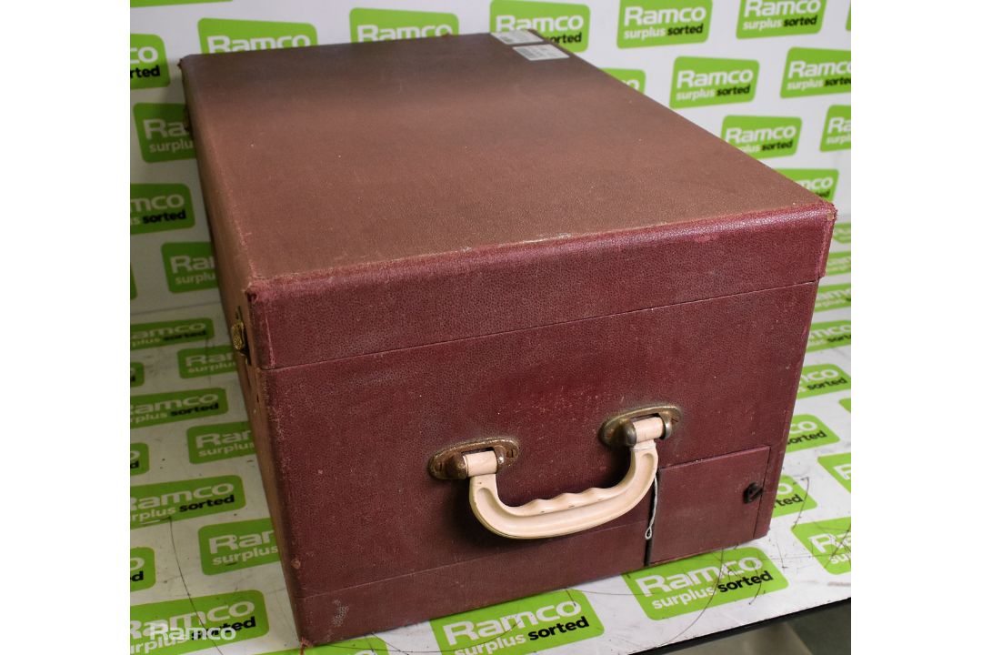 Collaro Tape Transcriptor in burgundy case with a hinged lid and carry handle - Image 10 of 12