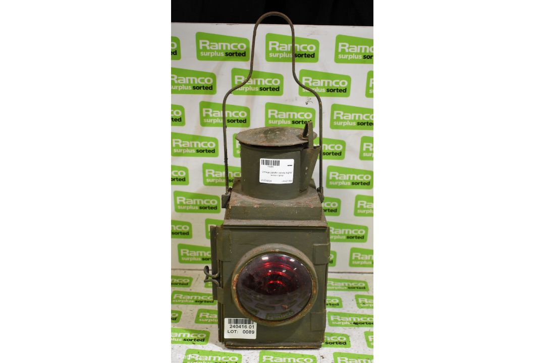 Vintage paraffin railway signal lantern lamp - Image 1 of 6