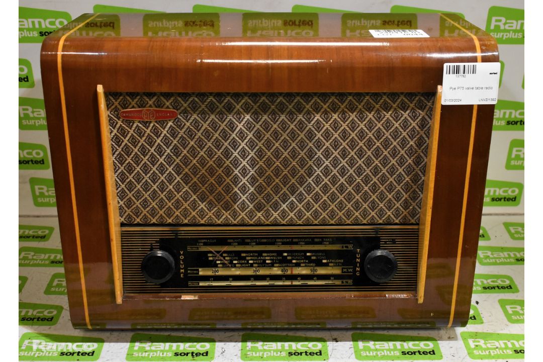 Pye P75 valve table radio - Image 1 of 5