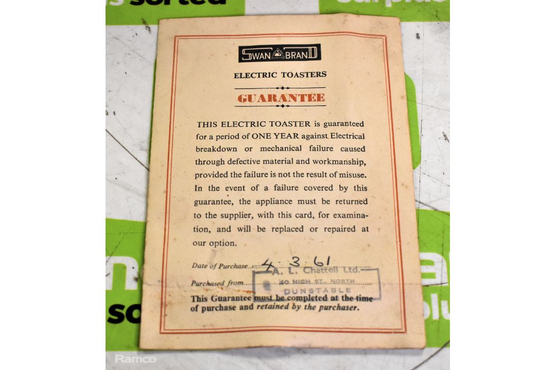 Swan Brand - The Premier Electric Toaster - cat No. 903 - Image 9 of 11