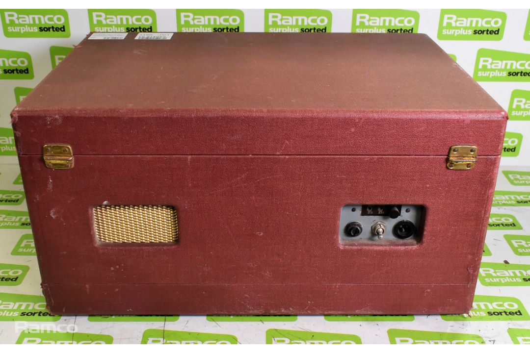 Collaro Tape Transcriptor in burgundy case with a hinged lid and carry handle - Image 11 of 12