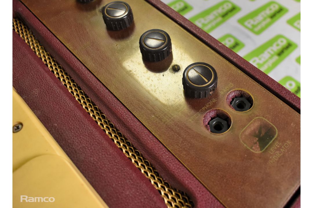 Collaro Tape Transcriptor in burgundy case with a hinged lid and carry handle - Image 5 of 12