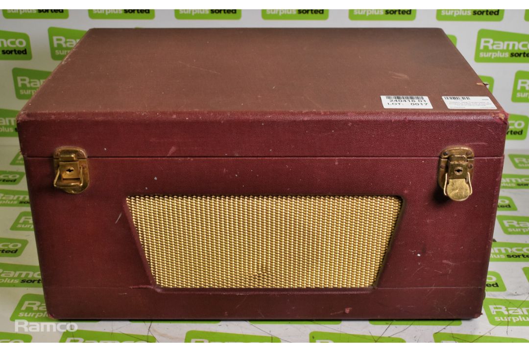 Collaro Tape Transcriptor in burgundy case with a hinged lid and carry handle - Image 9 of 12