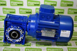 Motovario TH80A4 3 phase electric motor with Motovario NMRV 050 worm gearbox