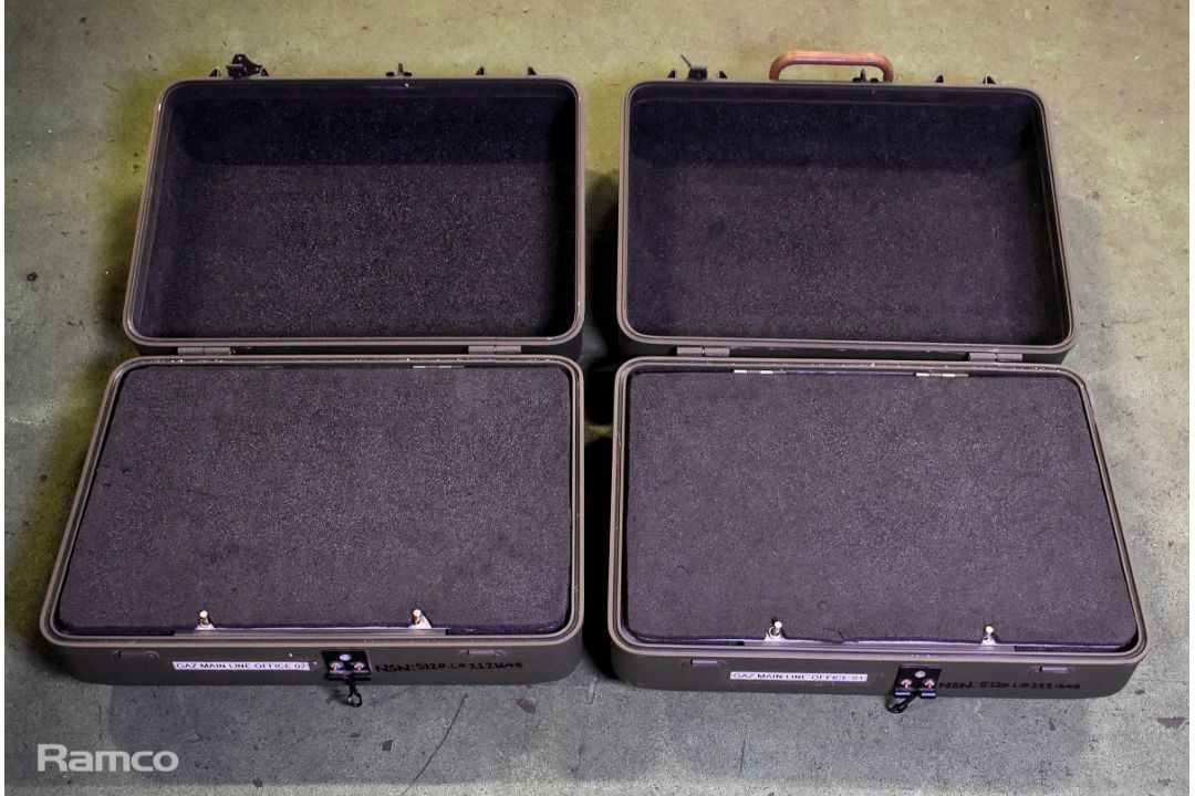 2x Transport and storage cases with divider panel - L 460 x W 370 x H 190mm - Image 2 of 6