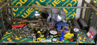 Workshop tools and equipment - torque head adapters, spanner, torches, wire brushes, face shields