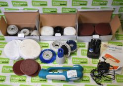IVO Power Brush hand scrubber - cordless battery powered with attachments and bag