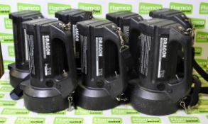 5x Dragon T12 12V portable searchlights with carrying straps & Dragon T12 50W portable searchlight