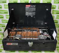 Coleman dual fuel twin burner gasoline camping stove