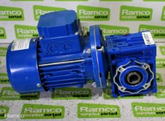 Motovario TS63C4 3 phase electric motor with Motovario NMRV 040 worm gearbox