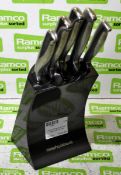 Morphy Richards Accents 5 piece knife block set - age 18+ bidders only