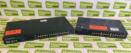Lindy 24 port network switch, Netgear FS526T 26 port network switch