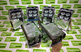 6x Prolight Smartbat battery uplighters in flight case - case dimensions: L 540 x W 470 x H 560mm