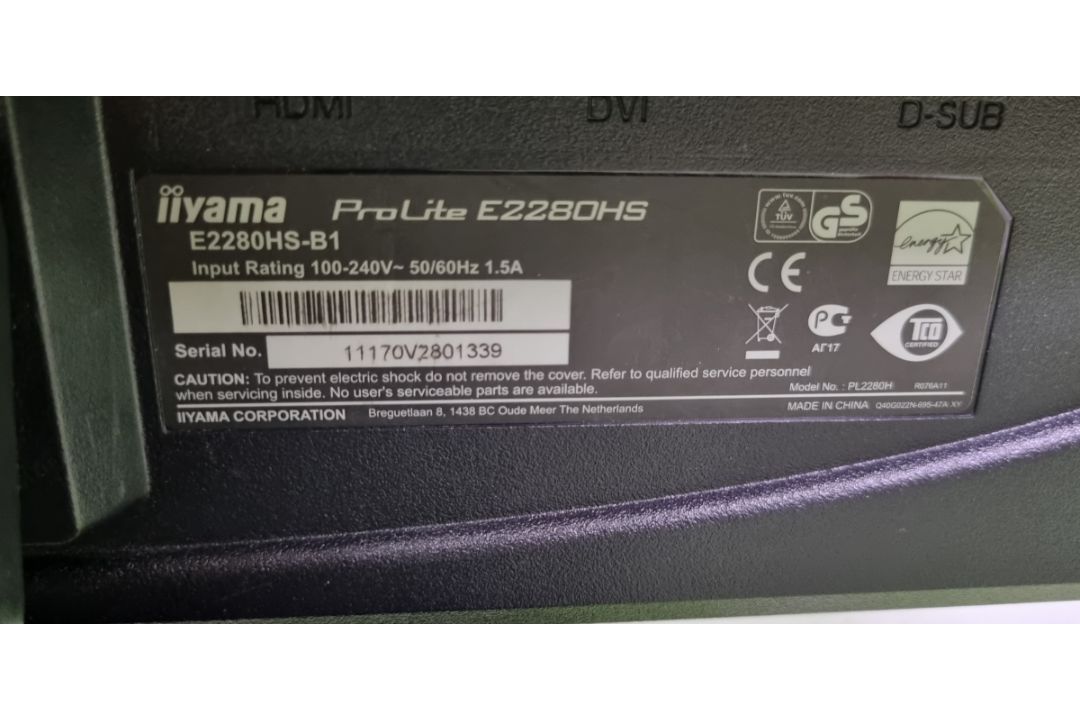 Iiyama ProLite E2280HS-B1 22 inch LED monitor with flight case - FAULTY (LINE ON SCREEN) - Image 4 of 7
