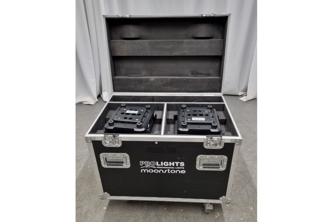 2x Prolights Moonstone LED spot moving head lights with flight case - Image 9 of 13