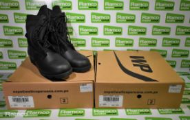 2x Pairs of Wellco Peruana Jungle combat boots - Black - Size 12M - New