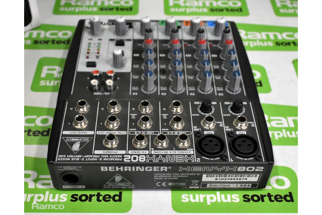 2x Behringer XENYX 802 8-input 2-bus mixers - boxed - NO PSU - Image 4 of 7