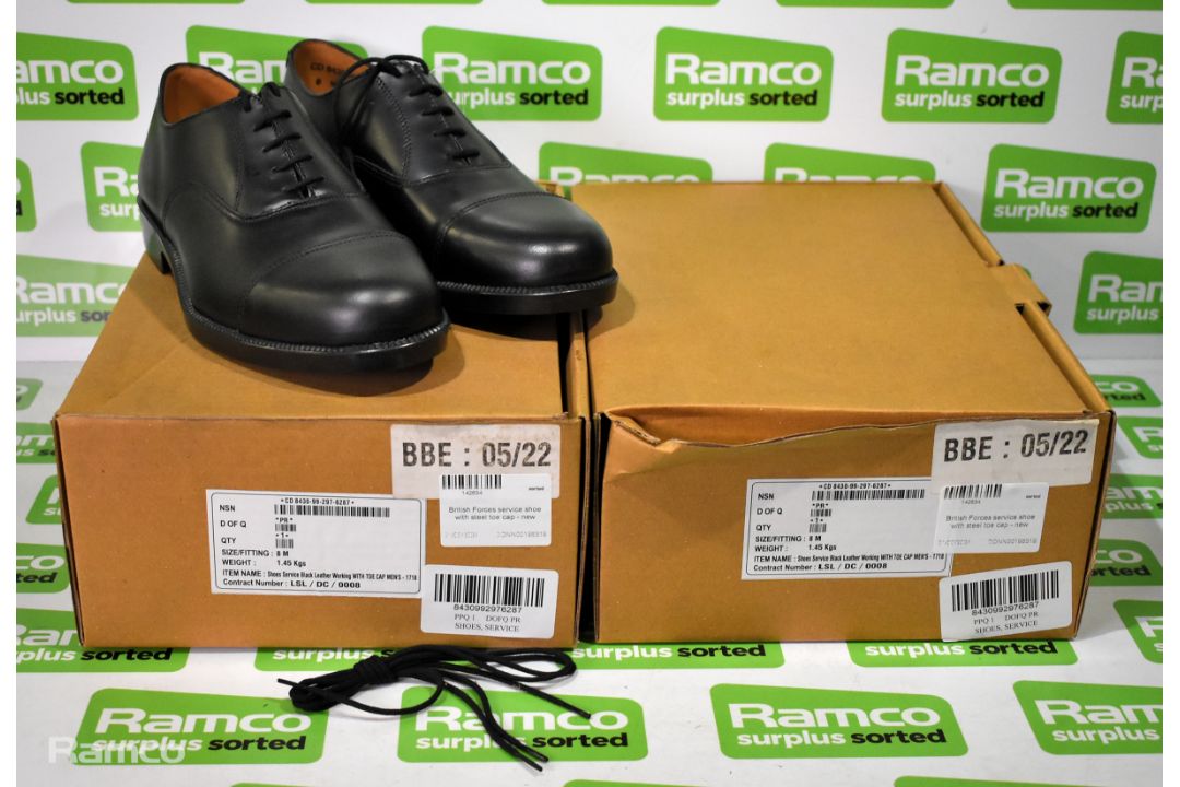 2x Pairs of British Forces service shoes with steel toe caps - Size 8M - New - Image 1 of 6