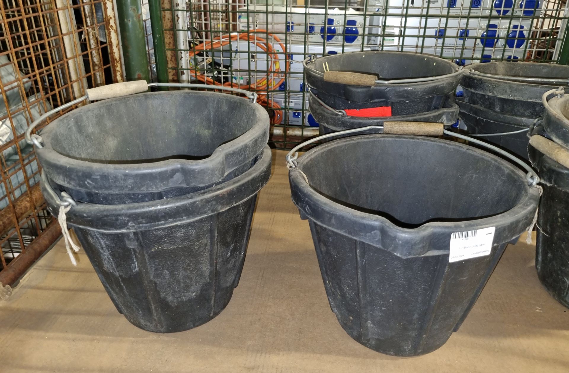 9x Black utility pails