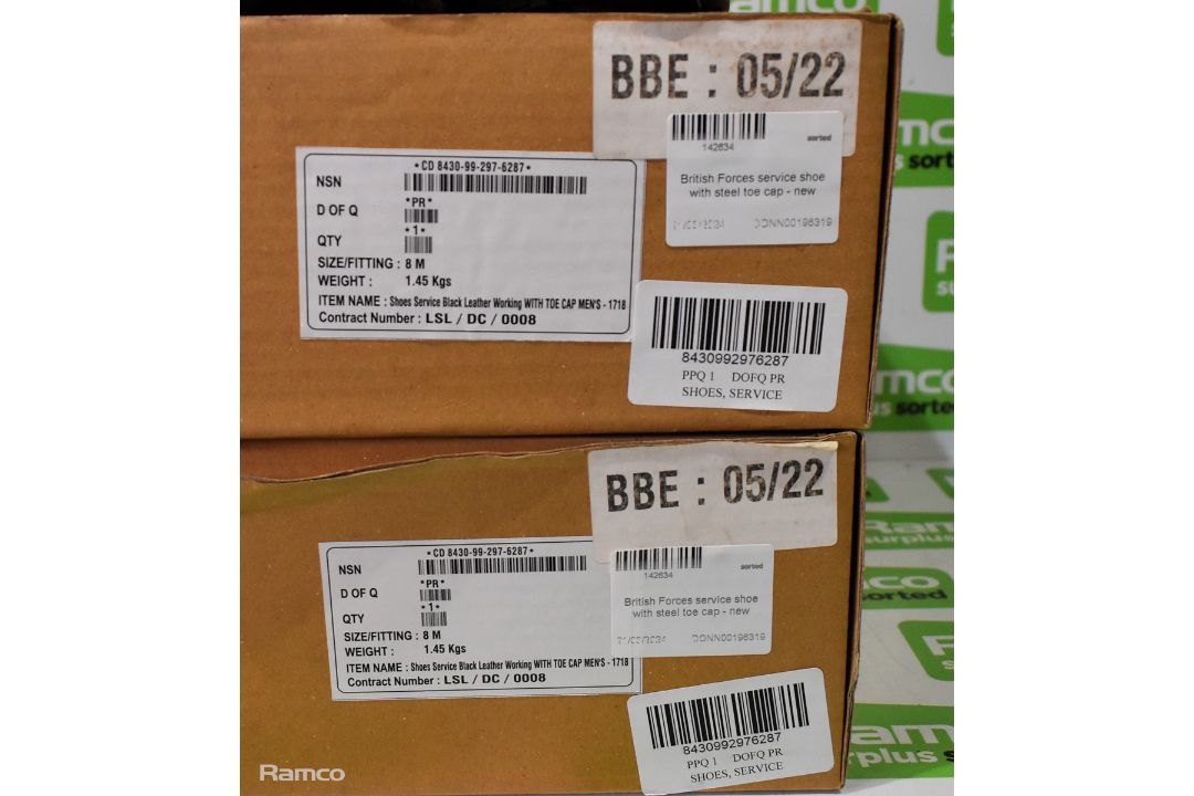 2x Pairs of British Forces service shoes with steel toe caps - Size 8M - New - Image 6 of 6