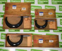 3x Moore & Wright No. 966 external micrometers - 2 - 3 inch, 3 - 4 inch & 4 - 5 inch