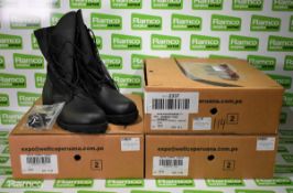 3x Pairs of Wellco Peruana Jungle combat boots - Black - 2x 12M & 1x 13L