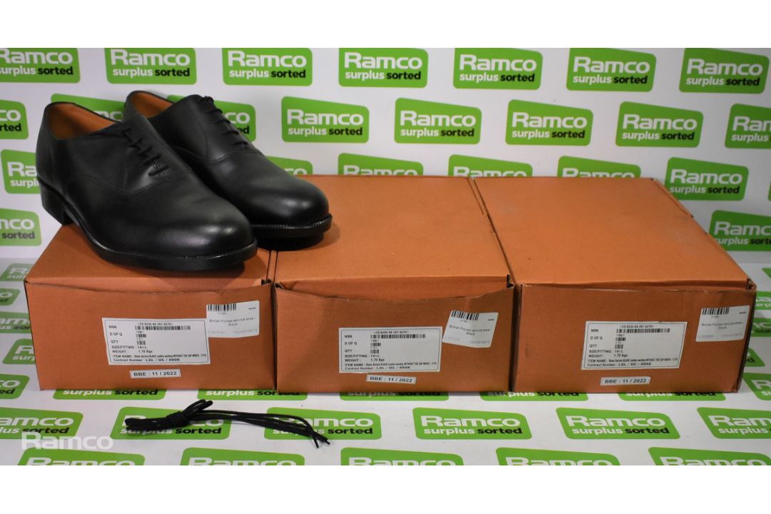 3x Pairs of British Forces service shoes - Black - Size 14.5L - Image 1 of 5