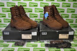 2x Pairs of Magnum Desert patrol boots - Brown - Size 8M - 1x mens & 1x womens