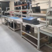 3x Alphr Technology benches (joined) - screens not included - 6000mm W x 750mm D x 1950mm H