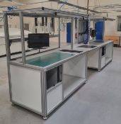 2x Alphr Technology benches (joined) - screens not included - 5000mm W X 950mm D x 1900mm H