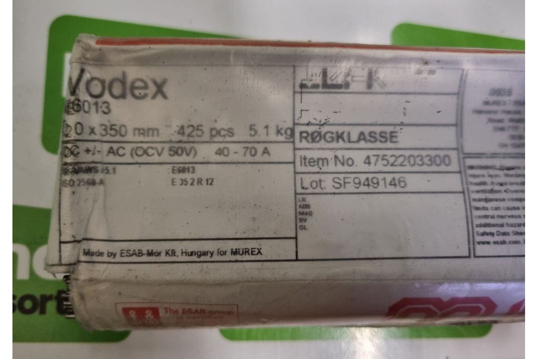 3x packs of Murex Vodex E6013 - Welding electrodes 2.0 x 350mm - 425 per pack - 5.1kg per pack - Image 3 of 6