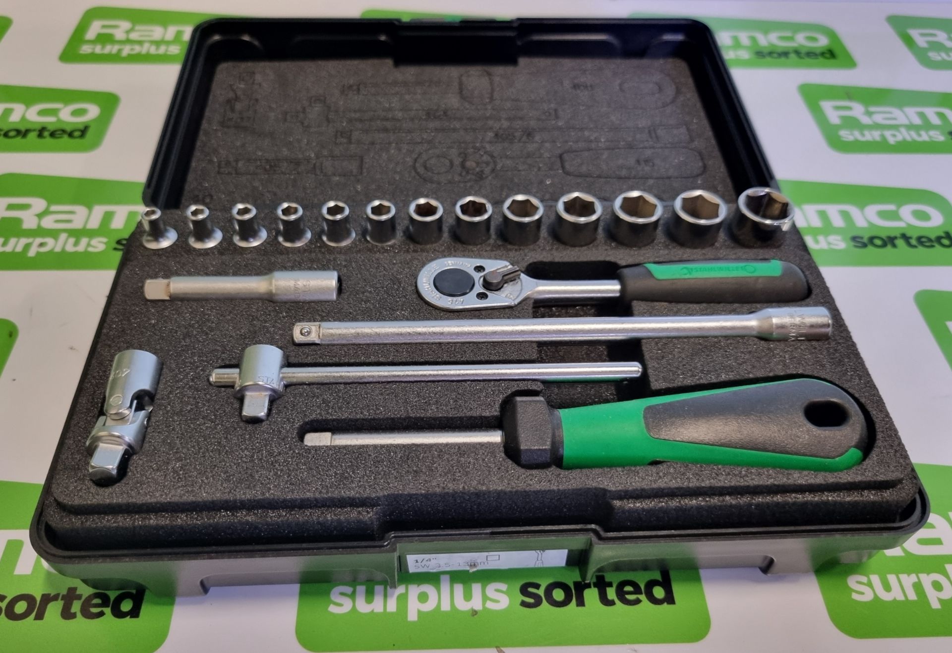 Stahlwille 1/4 inch SD socket wrench set metric cased - Image 3 of 5