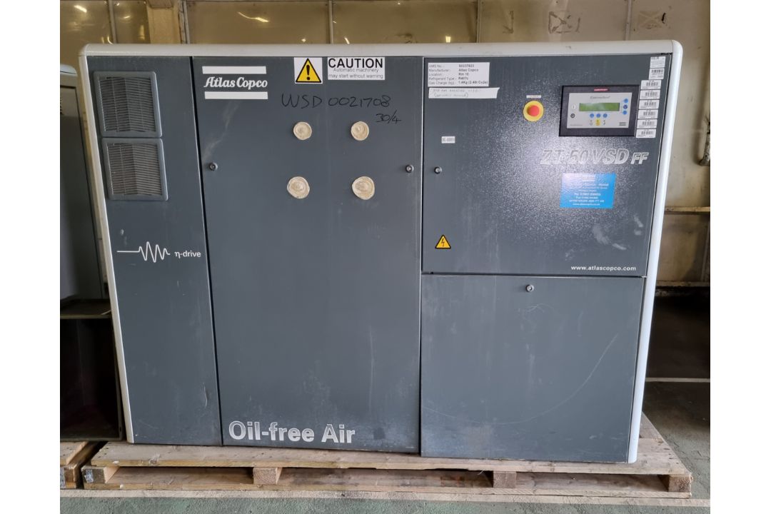Atlas Copco ZT50 VSD FF Oil free rotary screw air compressor - full details in the description - Image 1 of 18