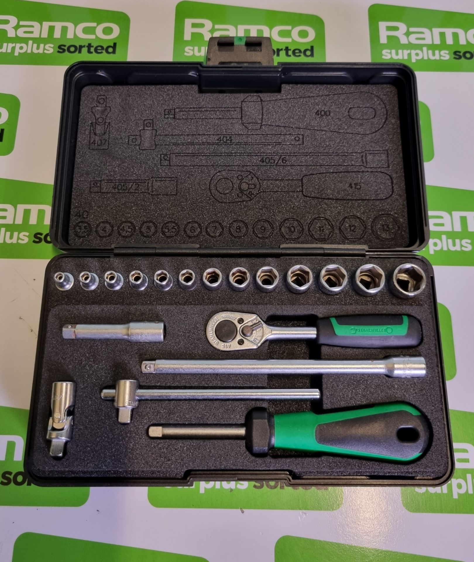 Stahlwille 1/4 inch SD socket wrench set metric cased