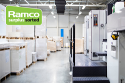 Off-site TW13 7AH - Lithographic printing machinery including Roland R906 7B press & spares, pile lifts, counter stackers, folders & more