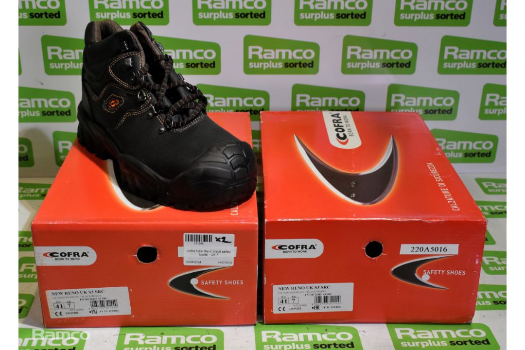 2x pairs of Cofra New Reno black safety boots - UK 7 - Image 5 of 5