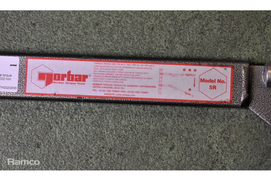 Norbar 5R large torque wrench 300 -1000 Nm - Image 3 of 4