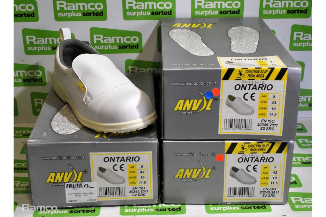 3x pairs of Anvil Traction Ontario safety shoes - UK 9 - Image 6 of 6