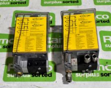 2x Kuhnke pneumatic timers - models: 54.021 & 54.022