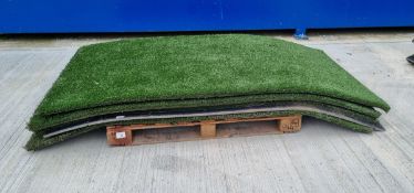 8x Nexxfield green artificial grass panels with shock foam panel and hook and loop fastening system