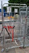 Four sided single door roll cage with 1 shelf - W 660 x D 840 x H 1845mm