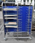 Craven double column 24 shelf tray clearing trolley - W 1170 x D 590 x H 1560mm