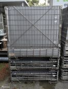3x stackable folding pallet cages - W 1130 x D 1000 x H 1200mm