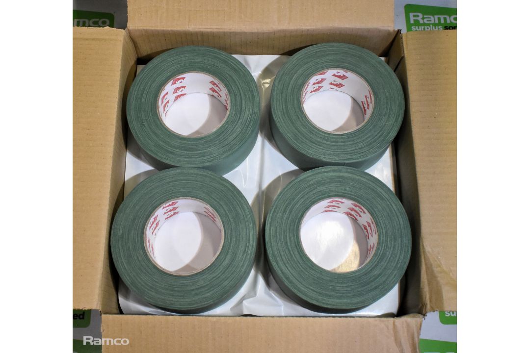 2x boxes of Scapa 3302 cloth adhesive tape olive green - 50mm x 50M - 16 rolls per box - Image 2 of 4