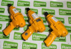 3x Ingersoll Rand 5040 TDQ Hexagonal drive pneumatic impact wrenches